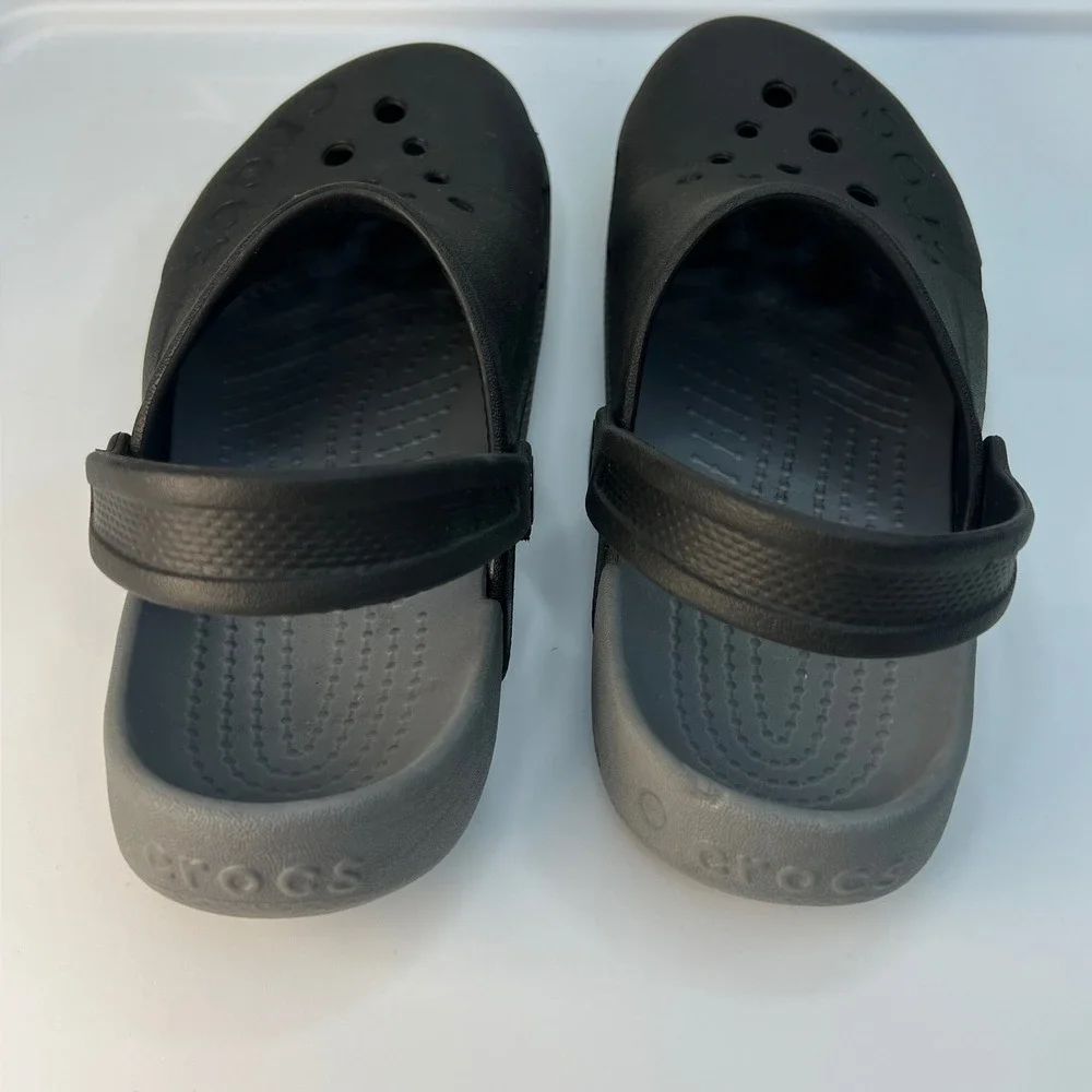 Crocs Kids Duet Sport Clogs Black Grey Dual Density  size junior3